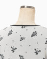 Floral Jacquard Knit Top - white