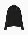 Embroidery Collar Knit Cardigan - black