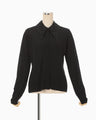 Embroidery Collar Knit Cardigan - black