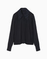 Embroidery Collar Knit Cardigan - navy