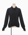 Embroidery Collar Knit Cardigan - navy