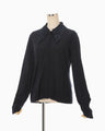 Embroidery Collar Knit Cardigan - navy