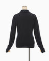 Embroidery Collar Knit Cardigan - navy