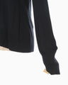 Embroidery Collar Knit Cardigan - navy