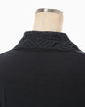 Embroidery Collar Knit Cardigan - navy