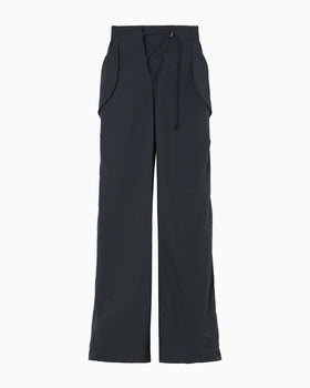 Nylon Typewriter Trousers - navy