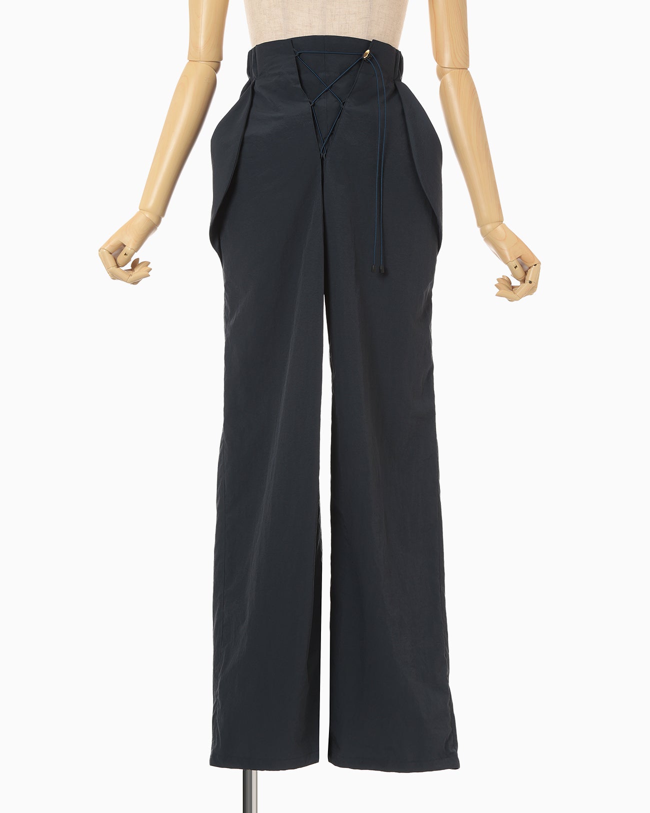 Nylon Typewriter Trousers - navy - Mame Kurogouchi