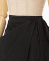 Nylon Tucked Trousers with Cording Embroidery Detail - black