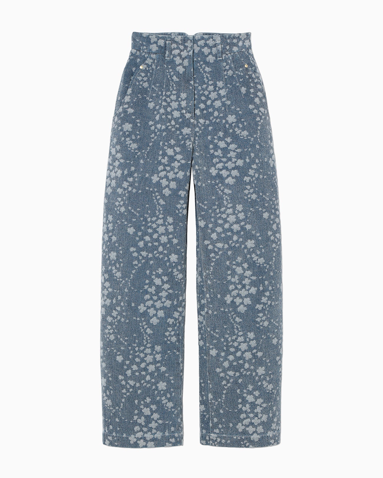 Floral Jacquard Denim Trousers - blue - Mame Kurogouchi