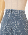 Floral Jacquard Denim Trousers - blue