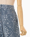 Floral Jacquard Denim Trousers - blue