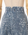 Floral Jacquard Denim Trousers - blue