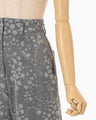 Floral Jacquard Denim Trousers - grey