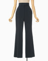 Triacetate High Waisted Center Creased Suit Trousers - navy