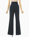 Triacetate High Waisted Center Creased Suit Trousers - navy