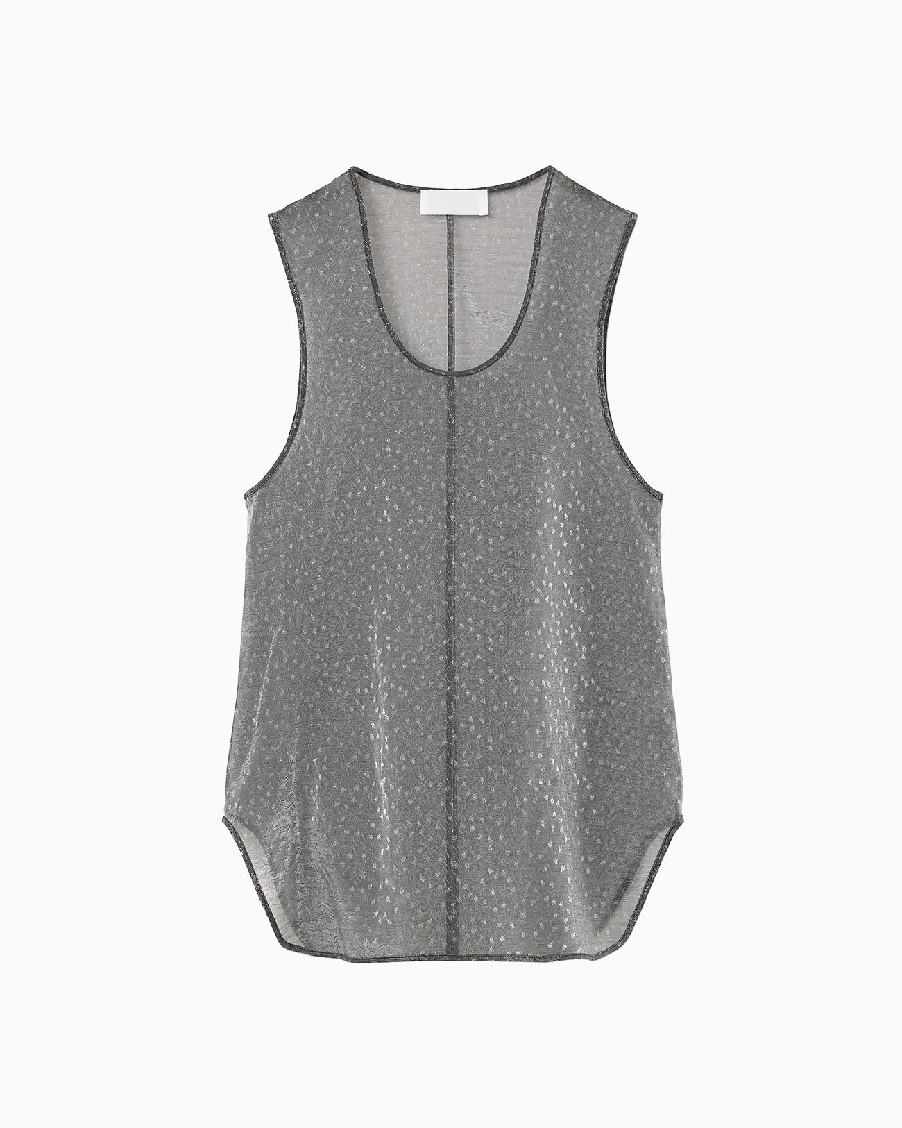 Floral Jacquard Sheer Sleeveless Top - black - Mame Kurogouchi