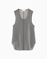 Floral Jacquard Sheer Sleeveless Top - black