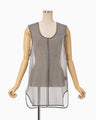Floral Jacquard Sheer Sleeveless Top - black