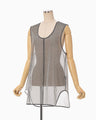 Floral Jacquard Sheer Sleeveless Top - black