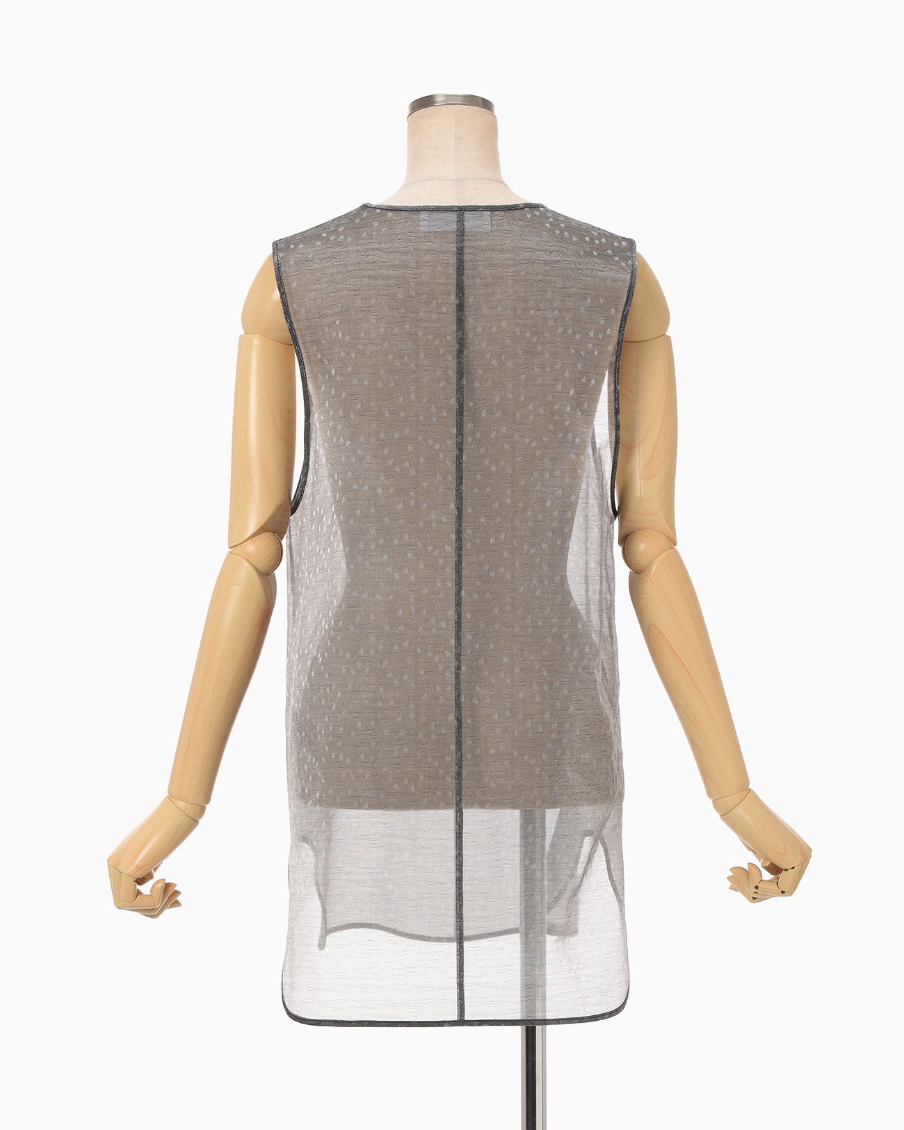 Floral Jacquard Sheer Sleeveless Top - black - Mame Kurogouchi