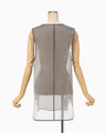 Floral Jacquard Sheer Sleeveless Top - black