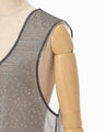 Floral Jacquard Sheer Sleeveless Top - black