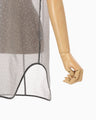 Floral Jacquard Sheer Sleeveless Top - black