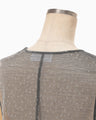 Floral Jacquard Sheer Sleeveless Top - black