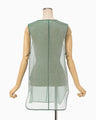 Floral Jacquard Sheer Sleeveless Top - green
