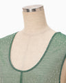 Floral Jacquard Sheer Sleeveless Top - green