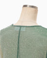 Floral Jacquard Sheer Sleeveless Top - green