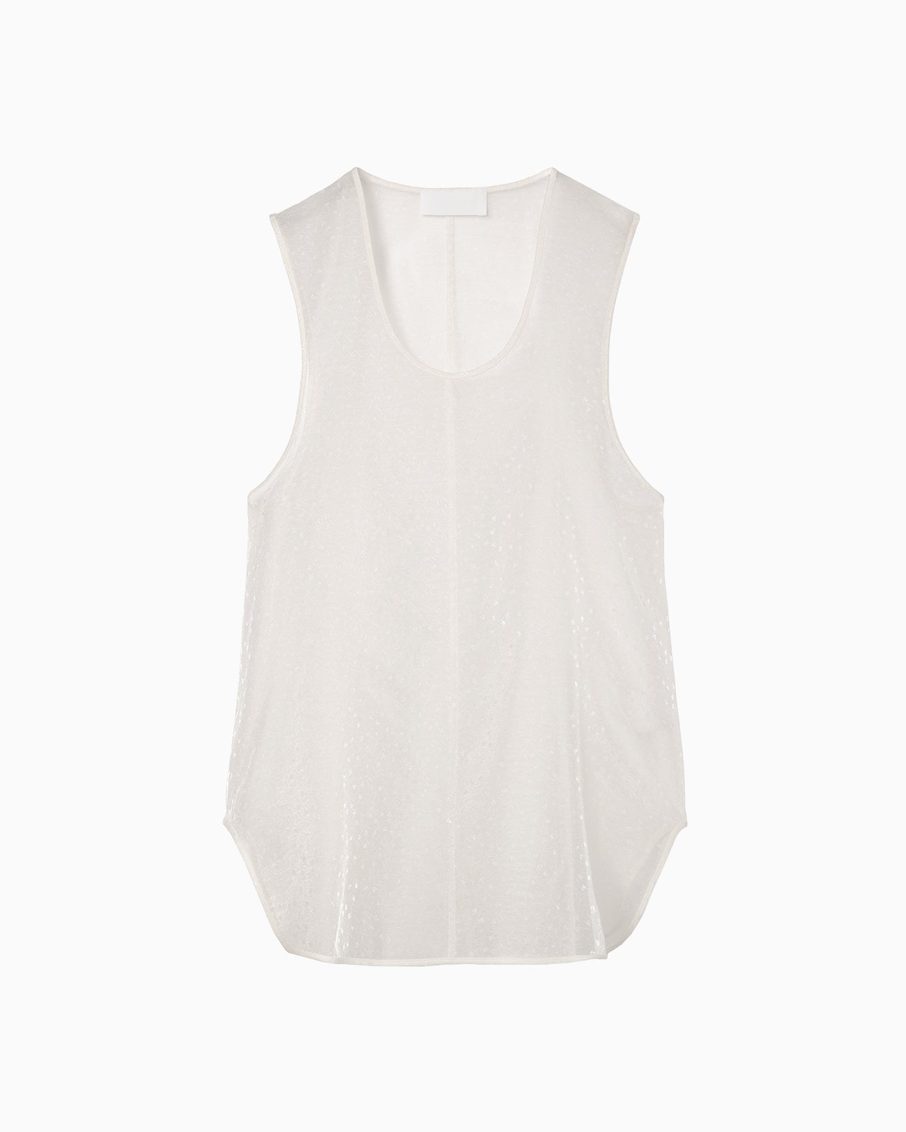Floral Jacquard Sheer Sleeveless Top - white - Mame Kurogouchi