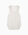 Floral Jacquard Sheer Sleeveless Top - white