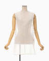 Floral Jacquard Sheer Sleeveless Top - white