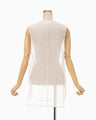 Floral Jacquard Sheer Sleeveless Top - white