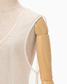 Floral Jacquard Sheer Sleeveless Top - white