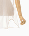 Floral Jacquard Sheer Sleeveless Top - white
