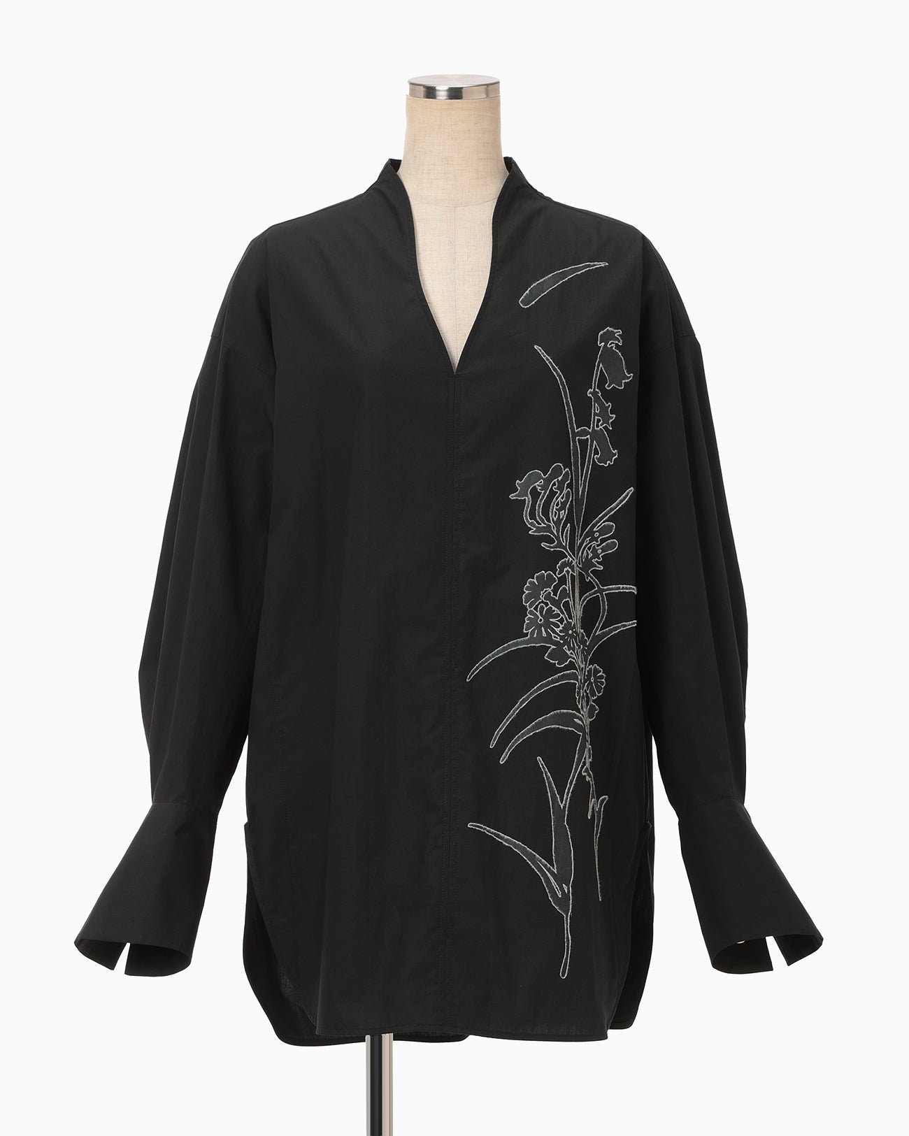 Washi Print Shirt - black - Mame Kurogouchi