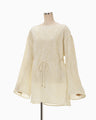 Velvet Boatneck Top - beige