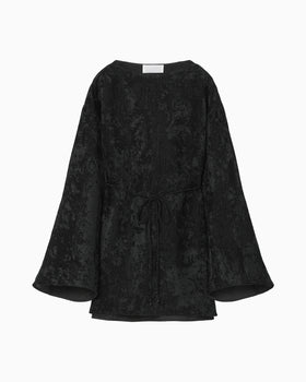 Velvet Boatneck Top - black
