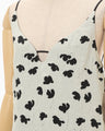 Double Layered Floral Jacquard Camisole - ecru