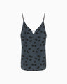 Double Layered Floral Jacquard Camisole - navy