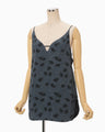 Double Layered Floral Jacquard Camisole - navy