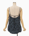 Double Layered Floral Jacquard Camisole - navy