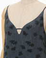 Double Layered Floral Jacquard Camisole - navy