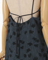 Double Layered Floral Jacquard Camisole - navy