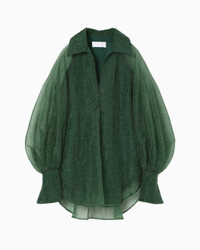 Shimmering Plunge Shirt - green