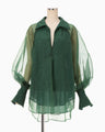 Shimmering Plunge Shirt - green