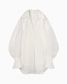 Shimmering Plunge Shirt - white