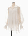 Shimmering Plunge Shirt - white